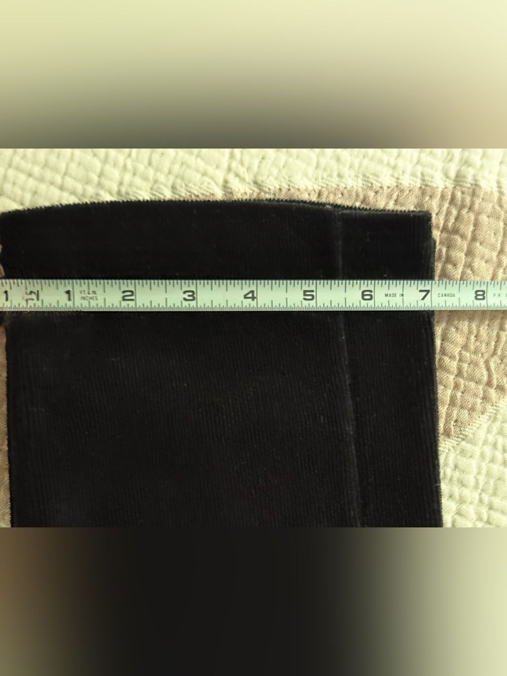 BLACK PULL-UP MOCK-CORDUROY STRETCHY PANTS - Picture 6 of 9